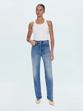pistola Cassie Super High Rise Straight-Leg Jeans in Serpentine Vintage Wash